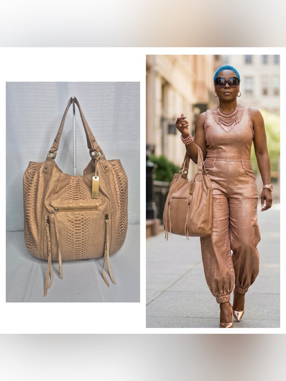Botkier Croc Embossed Large Tote Handbag